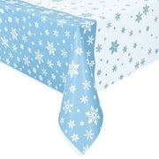 Winter Snowflakes Plastic Party Tablecloth, 84 x 54 in, 1ct
