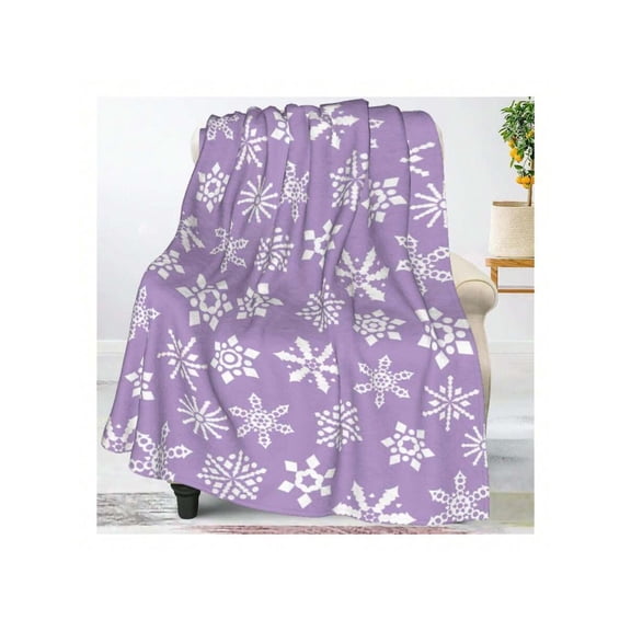 Winter Snowflakes Purple Throw Blankets All Season Ultra Soft Warm Fleece Blanket For Home Bed Sofa Couch Chair Outdoor Travel Camping  Inch Fun Blanket, Warm And Comfortable For Home Use