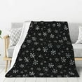 thumbnail image 1 of Winter Snowflakes Throw Blankets All Season Ultra Soft Warm Christmas Fleece Blanket for Home Bed Sofa Couch Chair Outdoor Travel Camping 50x40 Inch, 1 of 6