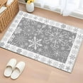 thumbnail image 1 of Winter Snowflakes Washable Small Entryway Area Rugs 2'x3', Christmas Abstract Art Gray Background Low Pile Throw Rug Non-Slip Sturdy Edge Binding Carpet for Front Door Floor Room Entry, 1 of 9
