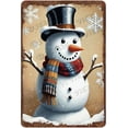 thumbnail image 1 of Winter Snowman Aluminum Sign Vintage Metal Sign Christmas Wall Art Outdoor Christmas Yard Sign Shabby Chic Country Xmas Wall Decor Outside Christmas Decor 12x8 inches, 1 of 6