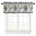 thumbnail image 1 of Winter Snowman Bear Valances for Windows Christmas Tree Snowflakes Plaid Gray Rod Pocket Curtain Valance Window Treatment Short Curtains for Kitchen Living Room, 60"x14", 1 of 5