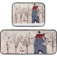 thumbnail image 1 of Winter Snowman Bird Tree Snow Kitchen Rug and Mat Set of 2 Anti Fatigue Non Slip Washable Runner Rugs Floor Mats for Christmas X-mas Holiday Kitchen Laundry Room Home Decor, 1 of 6