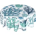 thumbnail image 1 of Winter Snowman Blue Tablecloth Round 60 Inch Let It Snow Washable Polyester Table Cover for Kitchen Holiday Party Outdoor Room Home Decor, 1 of 6