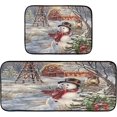 thumbnail image 1 of Winter Snowman Christmas Kitchen Rugs Xmas Holly Wreath Kitchen Mats Runner Laundry Rug Non Slip Kitchen Floor Mats Home Decor Set of 2, 1 of 6