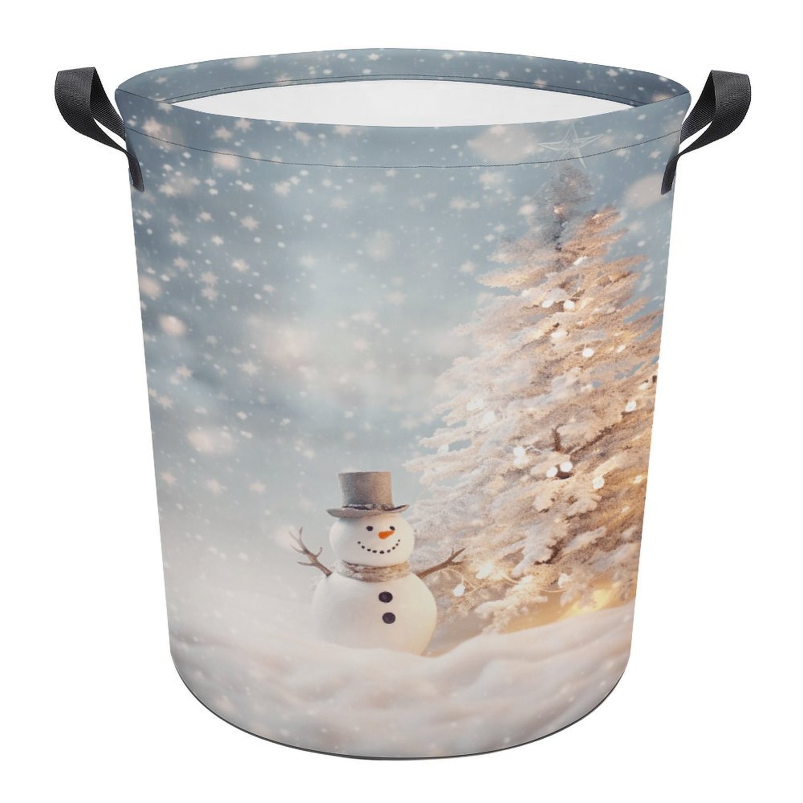 Snowman Joy Carrier Quilted Laundry Basket NCU0TH3172