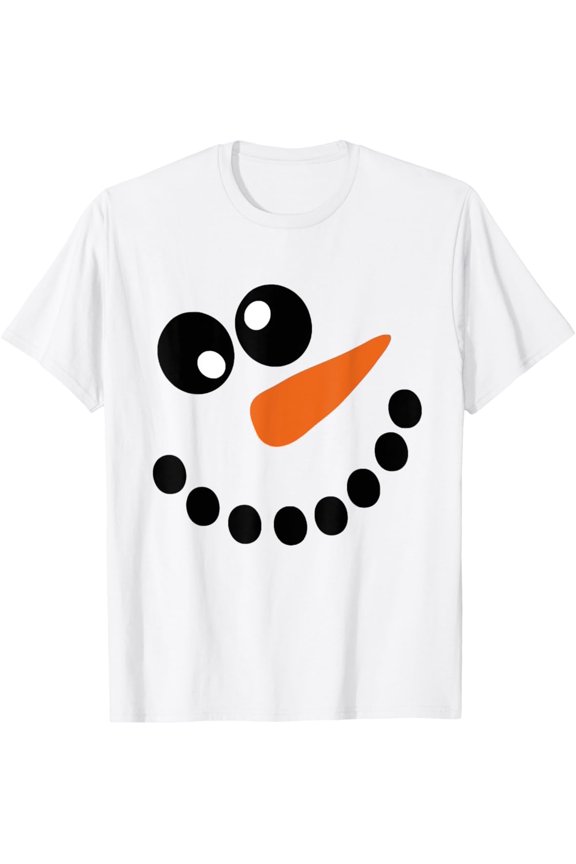 Winter Snowman Face For Mens Womens T-Shirt
