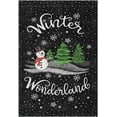 thumbnail image 1 of Winter Snowman Flags Double Sided 28x40 IN Black Snowflake Garden Flag Large Outdoor Flag Christmas Tree House Yard Decorations, 1 of 6