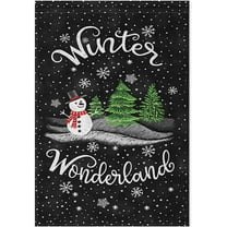 Winter Snowman Flags Double Sided 28x40 IN Black Snowflake Garden Flag Large Outdoor Flag Christmas Tree House Yard Decorations