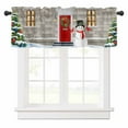 thumbnail image 1 of Winter Snowman with Hat Valances for Windows Red Bird Christmas Tree House Snow Rod Pocket Curtain Valance Window Treatment Short Curtains for Kitchen Living Room, 60"x18", 1 of 5