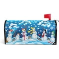 thumbnail image 1 of Winter Snowman Magnetic Mailbox Cover Christmas Holiday with Snowflakes Oversized-25.5" x20.8", 1 of 5