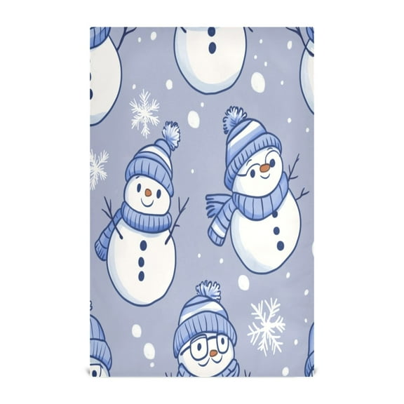 Winter Snowman Pattern Decorative Waffle Towel Kitchen Dishcloth 28x18in Multi-Use Tea Towel