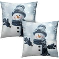thumbnail image 1 of Winter Snowman Pillow Covers 18x18 Set of 2 Winter Decorating Throw Pillows Cover Snowflake Decorative Christmas Pillows Cases Double Sided for Living Room Couch Home Decor, 1 of 6