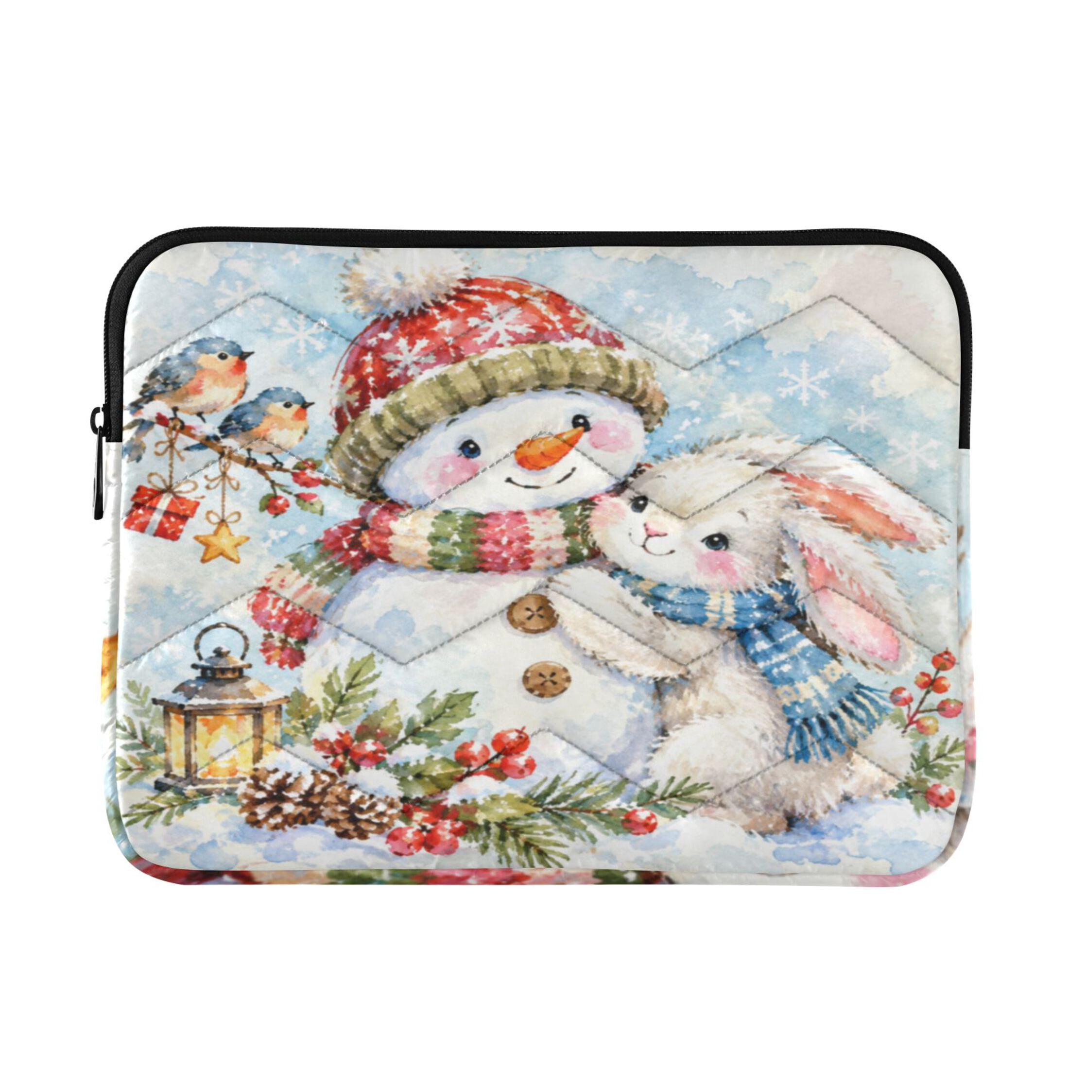 Winter Snowman Printed Laptop Sleeve 13-14 Inch Computer Bag & Laptop ...