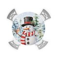 thumbnail image 1 of Winter Snowman Table Cloth, Round Fitted Tablecloths with Elastic Edge, Winter Christmas Snowflake Wipeable Waterproof Table Cover for Kitchen Wedding 45-54 Inches, 1 of 6