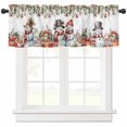 thumbnail image 1 of Winter Snowman Valances for Windows, Christmas Gift Leaves Flower Snow Ball Light Filtering Window Treatment Valances, Rod Pocket Small Curtains for Kitchen/Bathroom, 42"x18", 1 of 9