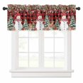 thumbnail image 1 of Winter Snowman Valances for Windows Christmas Tree Leaves Elk Flower Red Black Plaid Rod Pocket Curtain Valance Window Treatment Short Curtains for Kitchen Living Room, 60"x18", 1 of 5