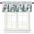 thumbnail image 1 of Winter Snowman Valances for Windows, Christmas Tree Snowflakes Xmas Light Filtering Window Treatment Valances, Rod Pocket Small Curtains for Kitchen/Bathroom, 56"x16", 1 of 9