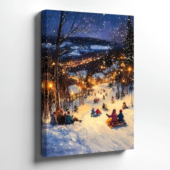 Winter Snowstorm Tree Landscape Frosty Windy Nature Wall Art Print, Seasonal Living Room And Home Decor
