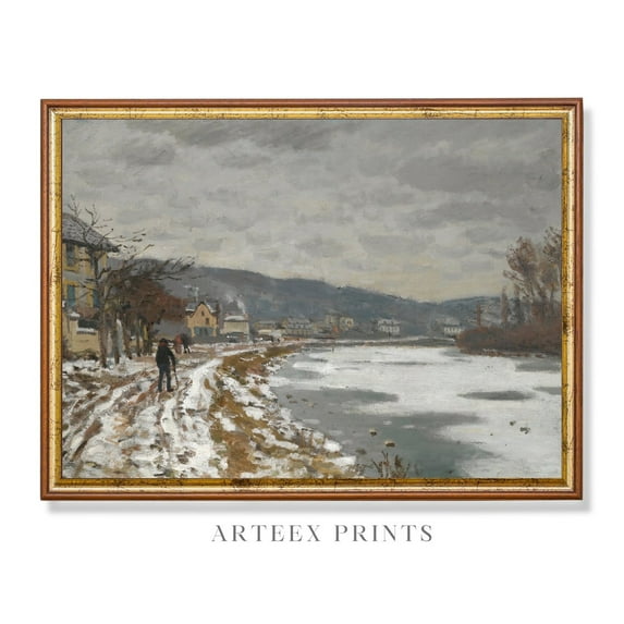 Winter Snowy Cityscape , Vintage Rustic Art Poster Decor For Living Room Bedroom, Size 16x24 UNFFRAMED F03.1.7l445