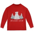 thumbnail image 1 of Winter So Beary Very Cute Polar Bear Pun Toddler Long Sleeve T Shirt Red 3T, 1 of 1