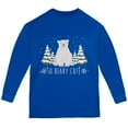 thumbnail image 1 of Winter So Beary Very Cute Polar Bear Pun Youth Long Sleeve T Shirt Royal YXL, 1 of 1