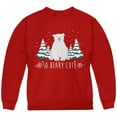 thumbnail image 1 of Winter So Beary Very Cute Polar Bear Pun Youth Sweatshirt Red YLG, 1 of 1
