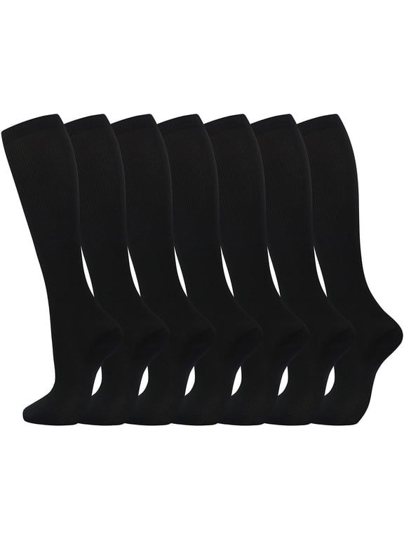 Winter Socks Compression Socks 7 Pairs For Women Men Circulation Knee High Sock Is For Athletic Running Cycling