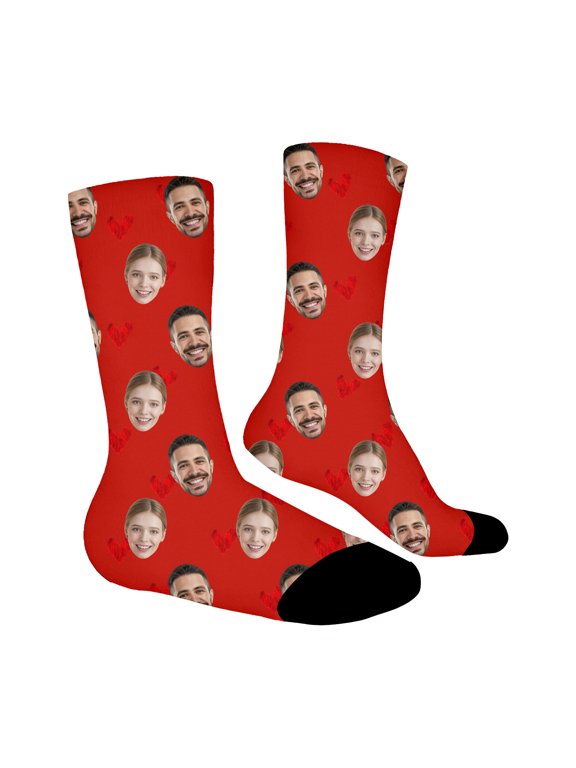 Winter Socks Custom Photo Face Socks Picture Print Novelty Stockings for Daily Leisure Home Wear All Seasons