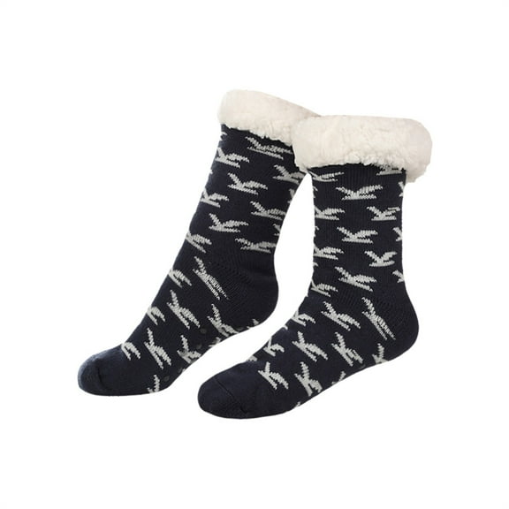 Winter Socks for Women Fall Fashion Must Haves Fuzzy Toe Warmers Cotton Crew Girls Socks Navy