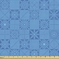 thumbnail image 1 of Ambesonne Winter Fabric by the Yard Upholstery, Geometric Striped Snowflakes, 10 Yards, Azure Blue Deep Sky Blue, 1 of 5