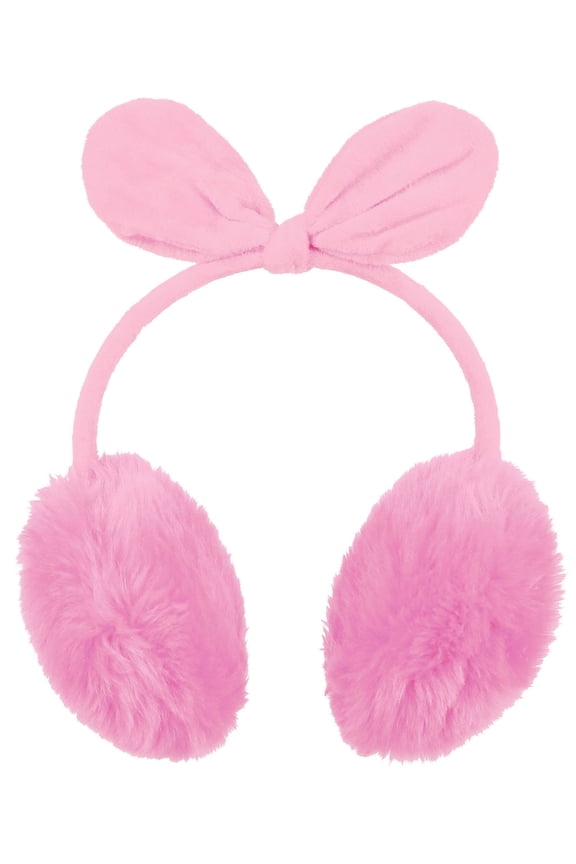 Winter Soft Faux Fur Earmuffs Cute Ear Warmer for Women Rubber Pink