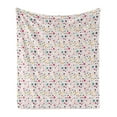 thumbnail image 1 of Winter Soft Flannel Fleece Blanket, Colorful Pastel Snowflakes Circles Hearts Celebration Noel Valentines Stars Doodle, Cozy Plush for Indoor and Outdoor Use, 50" x 60", Multicolor, by Ambesonne, 1 of 6
