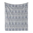 thumbnail image 1 of Winter Soft Flannel Fleece Blanket, Triangular Pine Fir Trees Horizontal Pattern Circles Modern Art Inspired, Cozy Plush for Indoor and Outdoor Use, 70" x 90", Taupe Slate Blue Sage, by Ambesonne, 1 of 5