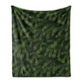 thumbnail image 1 of Winter Soft Flannel Fleece Blanket, Vivid Fir Pine Branches Trees Coniferous Trees Evergreen Nature Forest, Cozy Plush for Indoor and Outdoor Use, 50" x 60", Green Dark Green Caramel, by Ambesonne, 1 of 6