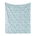 thumbnail image 1 of Winter Soft Flannel Fleece Throw Blanket, Concept of Ski Resort with Human on Snow, Cozy Plush for Indoor and Outdoor Use, 50" x 60", Blue Multicolor, by Ambesonne, 1 of 5