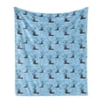 thumbnail image 1 of Winter Soft Flannel Fleece Throw Blanket, Ice Skate Floral Winter Holiday Skating Leaves Illustration, Cozy Plush for Indoor and Outdoor Use, 50" x 60", Grey Deep Sky Blue, by Ambesonne, 1 of 5