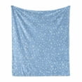 thumbnail image 1 of Winter Soft Flannel Fleece Throw Blanket, Little Snowflakes Falling from the Sky December New Year`s Eve Blizzard, Cozy Plush for Indoor and Outdoor Use, 50" x 70", Blue White, by Ambesonne, 1 of 6