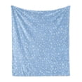 thumbnail image 1 of Winter Soft Flannel Fleece Throw Blanket, Little Snowflakes Falling from the Sky December New Year`s Eve Blizzard, Cozy Plush for Indoor and Outdoor Use, 70" x 90", Blue White, by Ambesonne, 1 of 5