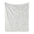 thumbnail image 1 of Winter Soft Flannel Fleece Throw Blanket, Seasonal Pattern with Ornate Flakes Frost Blizzard Holiday Celebration, Cozy Plush for Indoor and Outdoor Use, 50" x 60", Grey White, by Ambesonne, 1 of 5