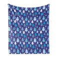 thumbnail image 1 of Winter Soft Flannel Fleece Throw Blanket, Snowflakes and Silhouettes of Christmas Pine Trees Christmas, Cozy Plush for Indoor and Outdoor Use, 50" x 60", Violet Blue Pale Blue, by Ambesonne, 1 of 6