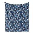 thumbnail image 1 of Winter Soft Flannel Fleece Throw Blanket, Various Different Ornate Snowflakes Blizzard Cold Season Xmas Themed, Cozy Plush for Indoor and Outdoor Use, 60" x 80", Pale Blue Dark Blue, by Ambesonne, 1 of 5