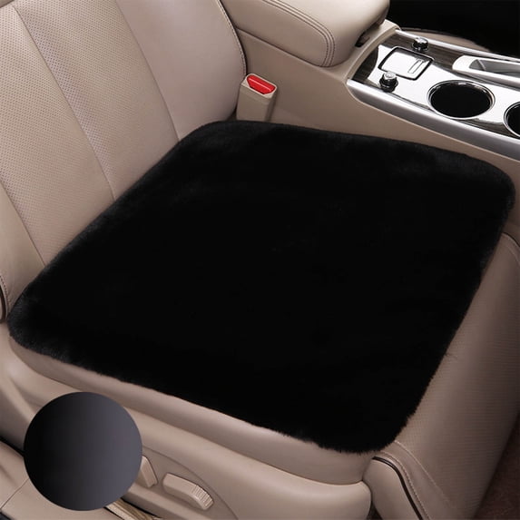 Winter Soft Warm Faux Rabbit Fur car seat Cushion,Universal fit Plush Front and Back Fuzzy car seat Pads Cushion Cover Protector - 1pcs