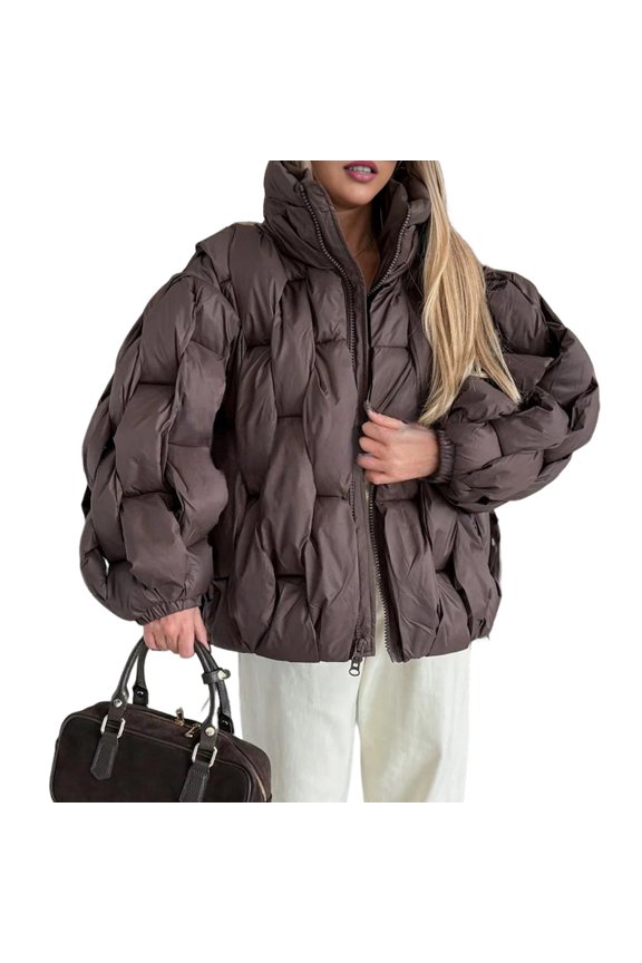 Winter Solid Color Jacket Retro High Street Parka Coat Comfortable Casual Couple Jackets Brown S
