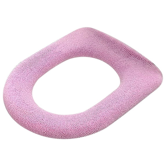 Winter Solid Color Washable Knitted Toilet Seat Cushion - No Handle | Soft & Warm Bathroom Accessory for Cold Weather | Easy to Clean