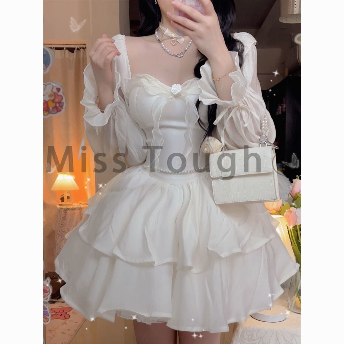 Winter Solid Fairy Kawaii Dress Women Long Sleeve Designer Lolita Mini Dress  Female Casual Korean Fashion One Piece Dress - Walmart.com