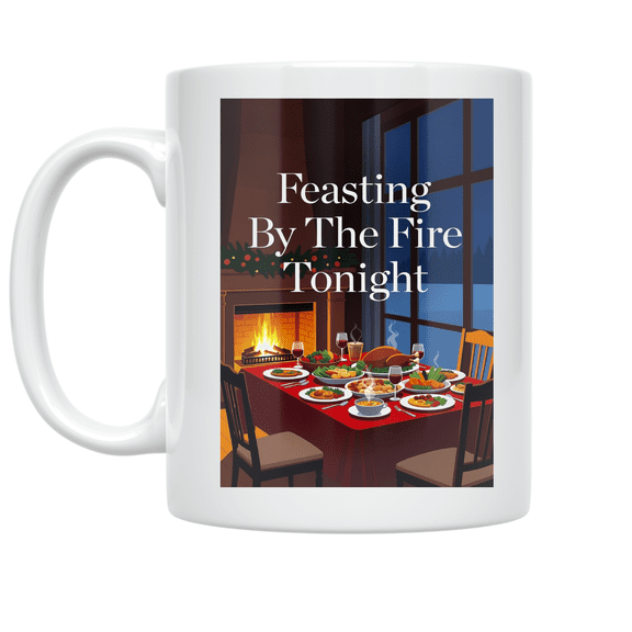 Winter Solstice Feast Scene - Winter Celebration Enthusiast - 11 oz Ceramic Coffee Mug