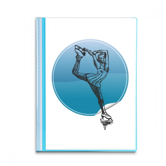 Winter Sport Female Skating Retro Illustration Book Sheet Protectors Portfolio Binder Folder