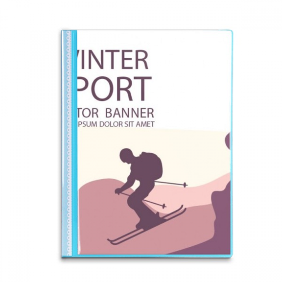 Winter Sport Ski Poles Pattern Book Sheet Protectors Portfolio Binder Folder