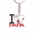 thumbnail image 1 of Winter Sport Ski Poles Pattern Keychain Metal Keyring Holder Love PAPA Father, 1 of 3